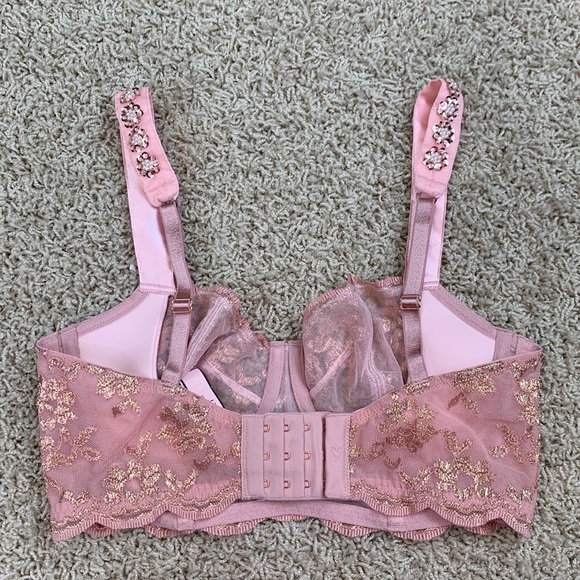 NWT Victoria’s Secret dream angels push up without padding pink lace bra sz 34D - Picture 6 of 9
